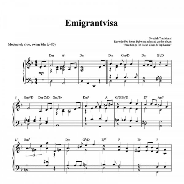 emigrantvisa piano sheet music pdf