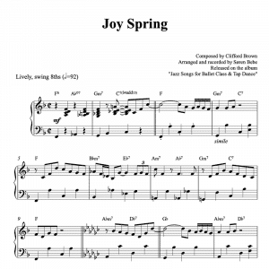 joy spring clifford brown piano sheet music pdf