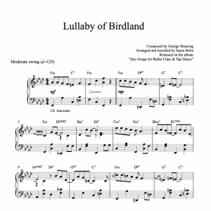 piano sheet music for lullaby of birdland by george shearing pdf download