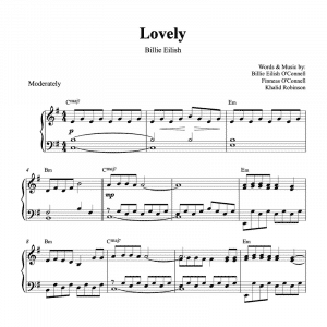 Lovely Billie Eilish piano sheet music pdf