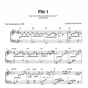 ballet class score for plie