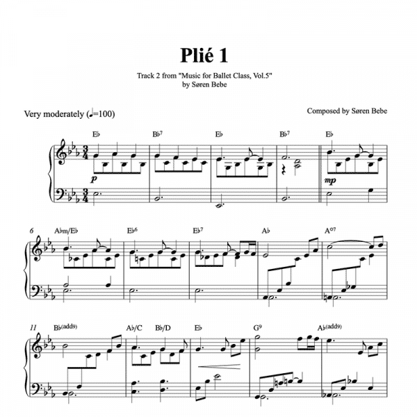 ballet class score for plie