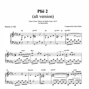 piano sheet music for ballet class plie exercise