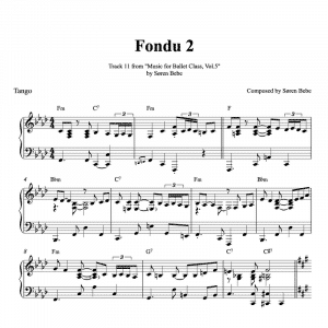 Fondu tango piano sheet music for ballet class