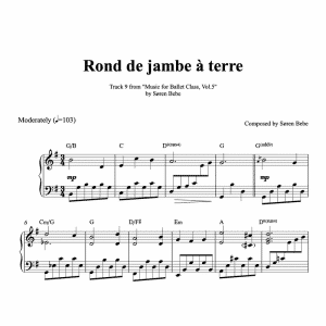 rond de jambe a terre piano sheet music for ballet class