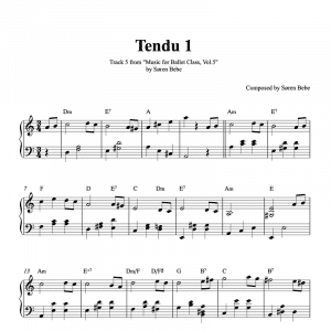 ballet class score for tendu