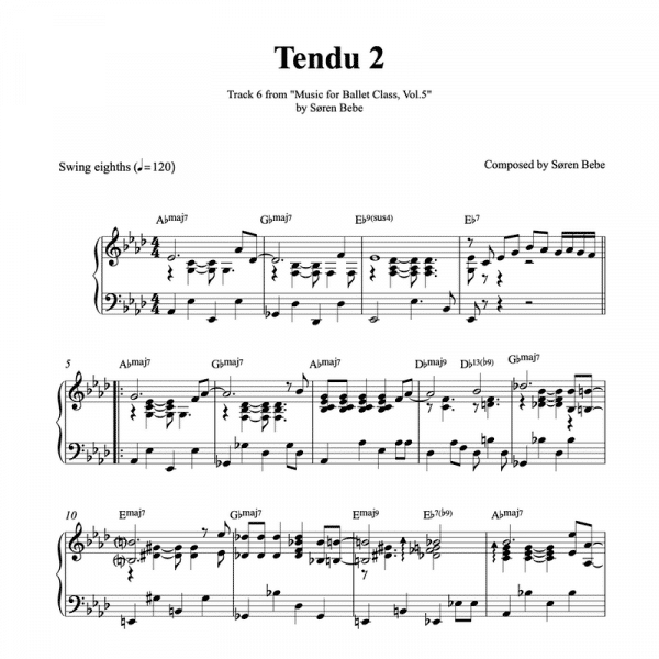 tendu ballet class sheet music pdf download