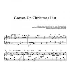 piano christmas sheet music for the song grown up christmas list