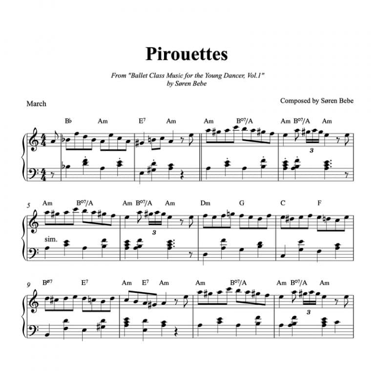 Piano Sheet Music Archives - Music for Ballet Class