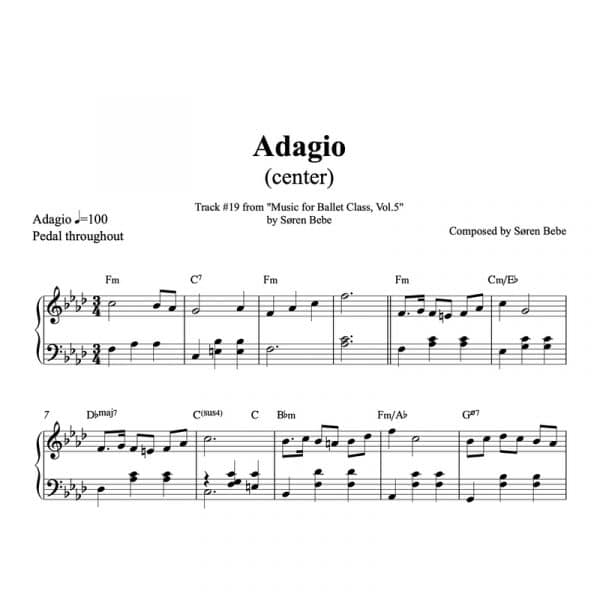 piano sheet music for ballet class adagio pdf