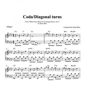 ballet class sheet music for coda diagonal turns