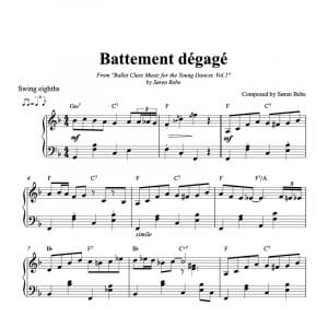 piano score for battement degage