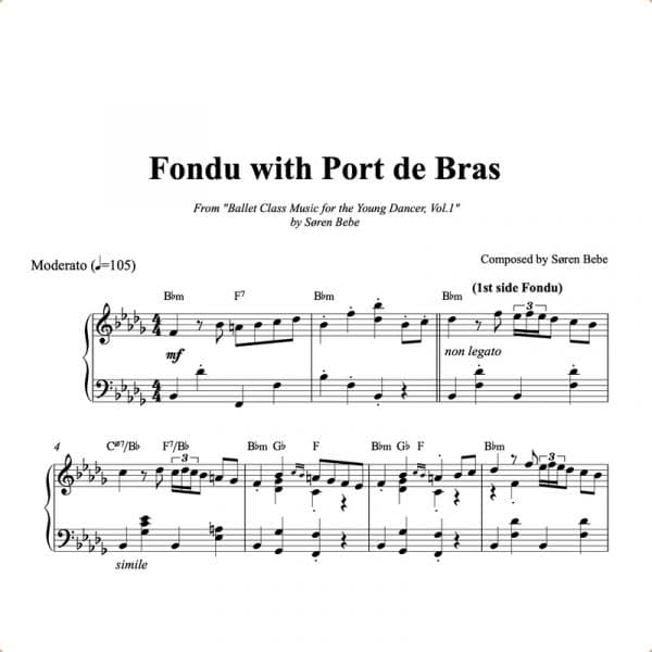 piano ballet class sheet music for fondu kids ballet class