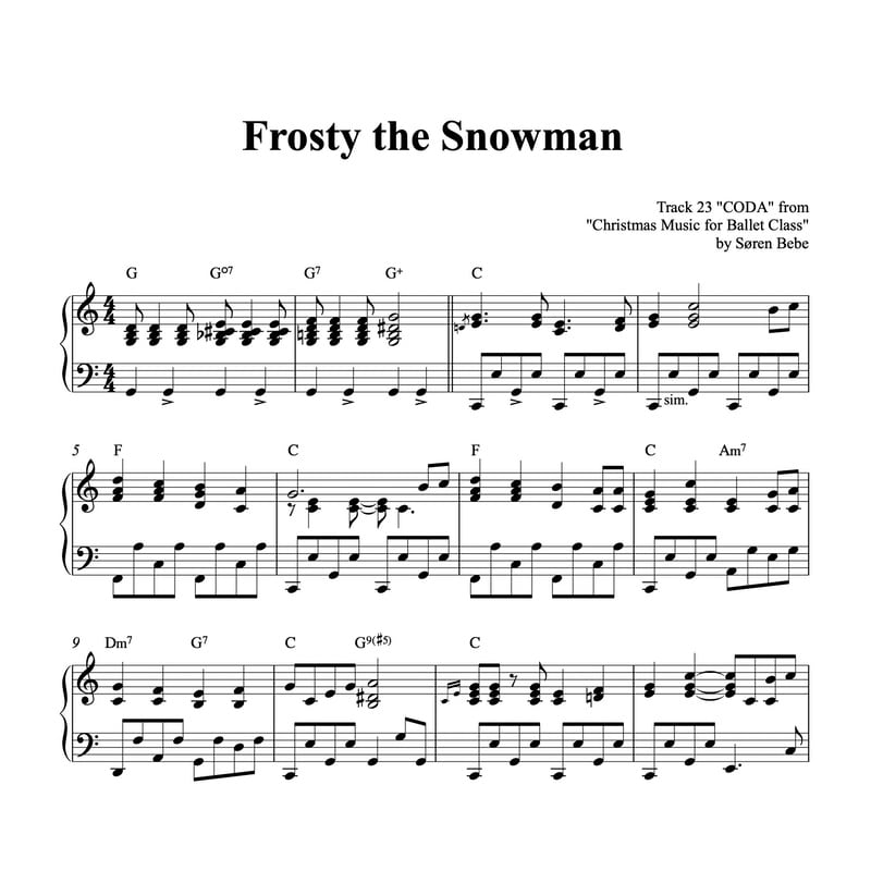 Frosty the Snowman | Piano Christmas Sheet Music (PDF)