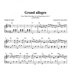 ballet class sheet music for grand allegro