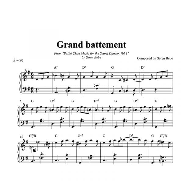 Grand battement sheet music for children's ballet class pdf download