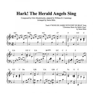 piano sheet music for the Christmas song Hark the Herald