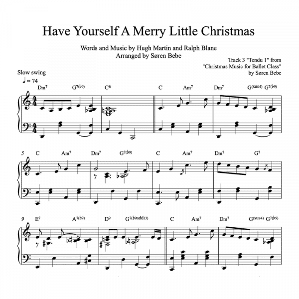 piano sheet music for the Christmas song "have yourself a merry little Christmas"