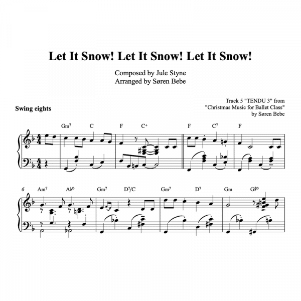 Let it snow piano sheet music for ballet class