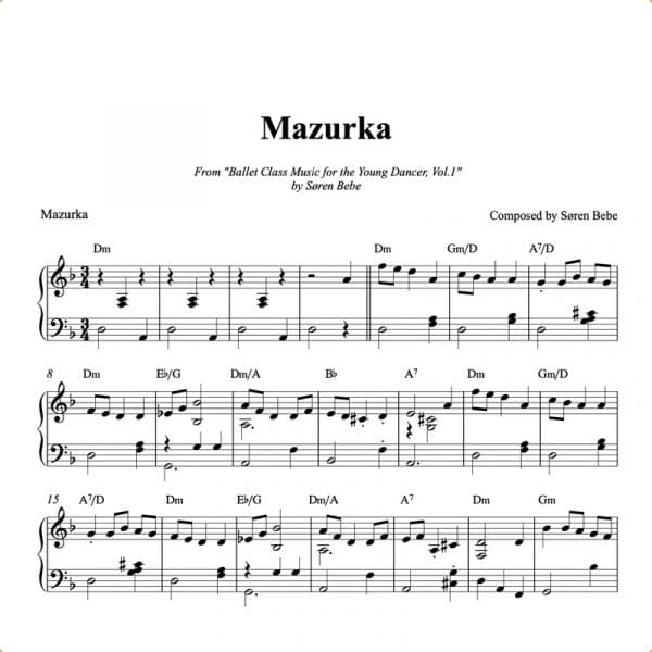 ballet class sheet music for a mazurka