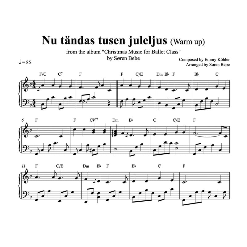 Nu Tandas Tusen Juleljus Pdf Sheet Music For Piano Solo