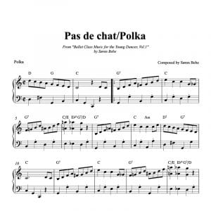 ballet class sheet music for pas de chat polka