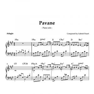 piano sheet music for pavane by pauré for ballet class adagio