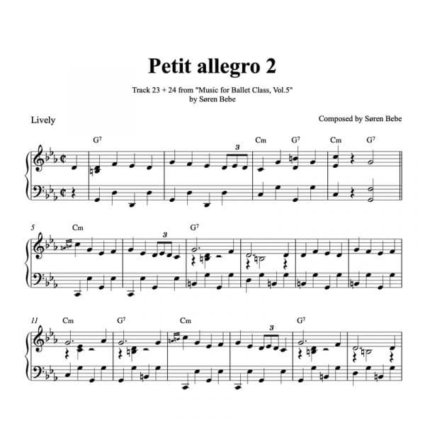 petit allegro ballet class sheet music