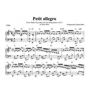 ballet class sheet music for petit allegro kids music