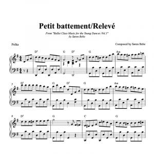 ballet class sheet music for children petit battement releve