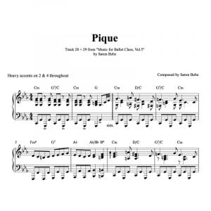 pique piano sheet music