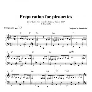 piano sheet music for children's ballet class preparation for pirouettes