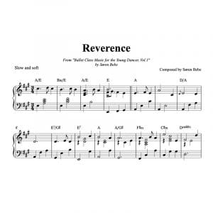 piano sheet music for reverence kids ballet class