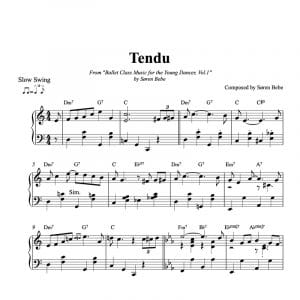 tendu piano sheet music for children's ballet class