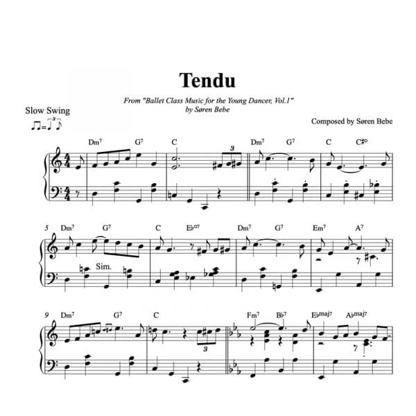 tendu piano sheet music for children's ballet class