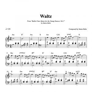 Sheet music for a waltz for children's ballet class