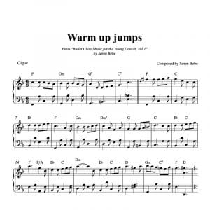 ballet class sheet music for warm up jumps gigue children ballet class