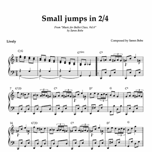 SMALL JUMPS IN 2/4 | Ballet Class Sheet Music | From "Music for Ballet Class, Vol.6" by Søren Bebe (PDF)