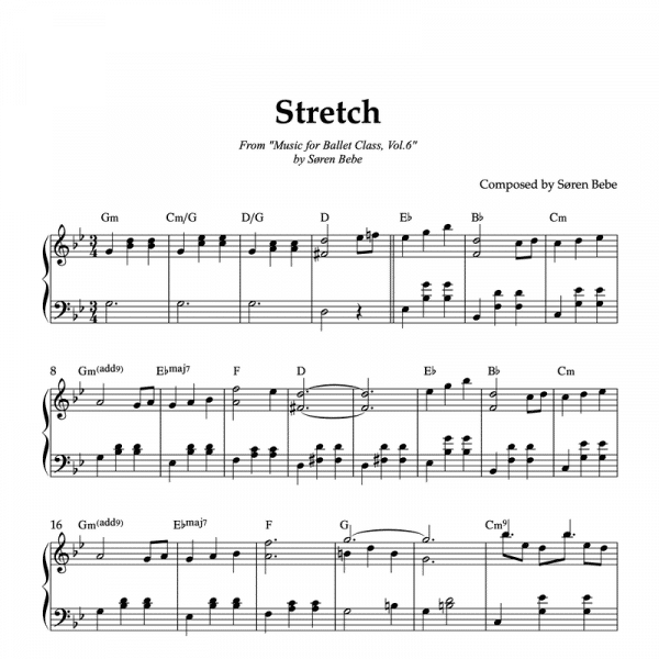 sheet music for ballet class stretching