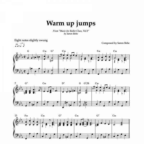 warm up jumps sheet music for ballet vol.6