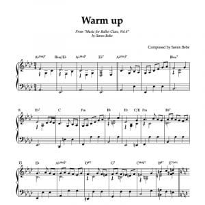 warm up sheet music for ballet