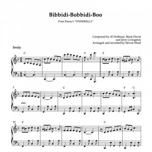 piano sheet music for disney's Bibbidi-Bobbidi-Boo to use in ballet classes