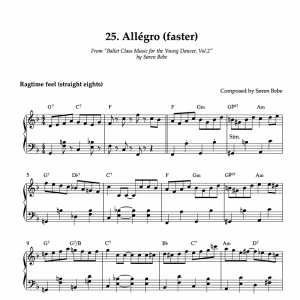 ALLÉGRO (faster) | Piano Sheet Music for Children's Ballet Classes | From "Ballet Class Music for the Young Dancer, Vol.2" by Søren Bebe (PDF)