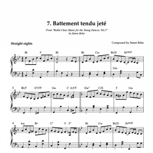 piano sheet music for Battement tendu jeté