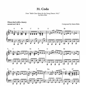 CODA | Piano Sheet Music for Children's Ballet Classes | From "Ballet Class Music for the Young Dancer, Vol.2" by Søren Bebe (PDF)
