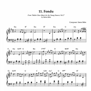 Fondu piano sheet music for children's ballet class