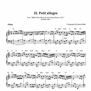 PETIT ALLEGRO | Piano Sheet Music for Children's Ballet Classes | From "Ballet Class Music for the Young Dancer, Vol.2" by Søren Bebe (PDF)