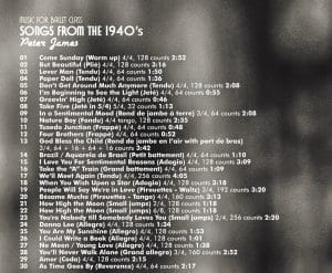 jazz hits from the 40s arranged for ballet class