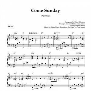 piano sheet music for duke ellington's come sunday