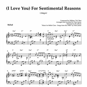 piano sheet music for the song i love you for sentimental reasons